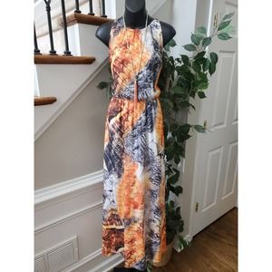H&M | Dresses | Hm Womens Multicolor Polyester Round Neck Sleeveless Long  Maxi Dress Size 6 | Poshmark